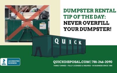 Dumpster Rental Tips from Quick Disposal: To ensure safety and compliance, never overfill your dumpster. Overloaded dumpsters pose serious risks during transport and may violate local regulations. #safeloads #saferoads #quickdisposal #dumpsterrental #dumpsterrentaltips