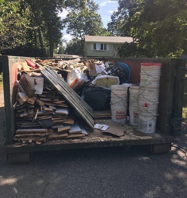 Dumpster rental. Here’s an example of a well-packed dumpster. #dumpsterrental #quickdisposal #localbusiness #fallhomeprojects #cleanouts