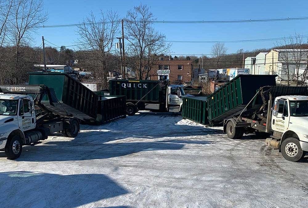 Our new dumpsters are here! Winter is good time of the year to add to the Quick Disposal fleet before Spring approaches.