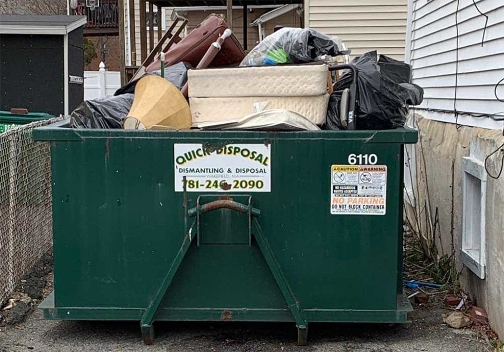 Dumpster Rules 101! NEVER let your trash items fill over the top of