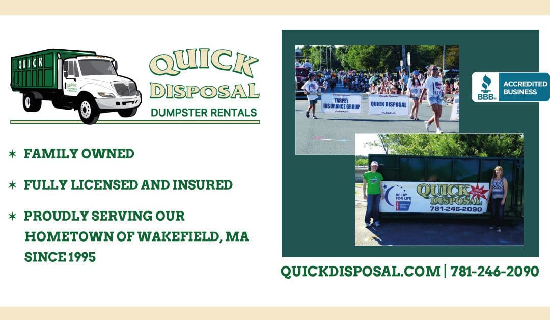 Quick Disposal takes great pride in giving back to the Wakefield community as well as those communities around us.