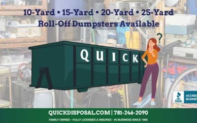 What size dumpster do you need for your job? Not sure? Reach out to the experts at Quick Disposal and they’ll quickly determine the proper size dumpster container to suit your needs.